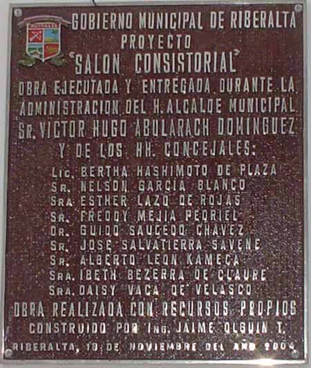 Placa salón consistorial